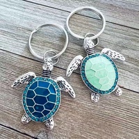 Porte-clés personnalisé en métal HLC, tortue de mer, breloques de créateur avec boucle, pendentif animal pour collier, fabrication de bijoux DIY
