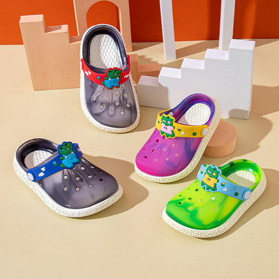 Новинка; Модные мягкие прозрачные пляжные сандалии для мальчиков и девочек; Садовые сабо из ПВХ