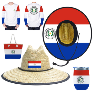 <span class=keywords><strong>หมวก</strong></span>ฟางชายหาดสีธงชาติออสเตรียและปารากวัยสำหรับผู้ชายและผู้หญิงจาก JAKIJAYI ขายส่ง - Product Image 4