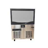 Machine à glace commerciale 100 kg avec système de pulvérisation d'eau, glace cylindrique de luxe pour cafés, glace solide sous comptoir