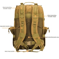 Sac à dos tactique Tan Molle Webbing 45L, multi-poches, Oxford, multifonctionnel, crochet personnalisé, imperméable, OEM/ODM