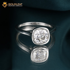 Anillo de Diamante Moissanite con Corte Cojín Goldleaf, Superventas, Chapado en Plata de Ley 925, Anillo de Boda para Aniversario, de Terceros - Product Image 5