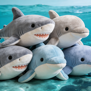 Jouets en peluche personnalisés <span class=keywords><strong>Requin</strong></span> Dauphin, animaux en peluche mignons et doux de style dessin animé pour enfants, idéaux pour la décoration de fêtes d'enfants - Product Image 1