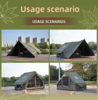 Grande tente gonflable de luxe en coton PVC Oxford, étanche, durable, portable, pour 3-4 personnes, pour le camping en plein air, quatre saisons