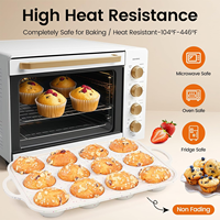 Moule à muffins et cupcakes SILIKOLOVE Factory, 12 cavités, avec cadre renforcé en métal, taille standard, avec poignée, antiadhésif, en silicone.