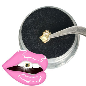 ZZSU Teeth Gems 8K Gold Copper Alloy Kitty Shape Grillz Jewelry Teeth Decoration for Home Use - Product Image 1