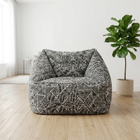 Sillón Puff Triangular de Olefin, Sofá Perezoso Caterpillar con Funda Extraíble, Sofá de Suelo para Ocio en Interiores