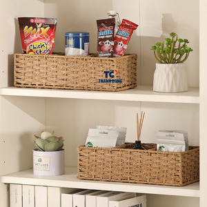 HOT Eco-Friendly Vagusicc 3-Section Water <b>Hyacinth</b> <b>Baskets</b> Durable Hand-Woven Vintage Multifunction Storage for Toiletries Home - Product Image 4