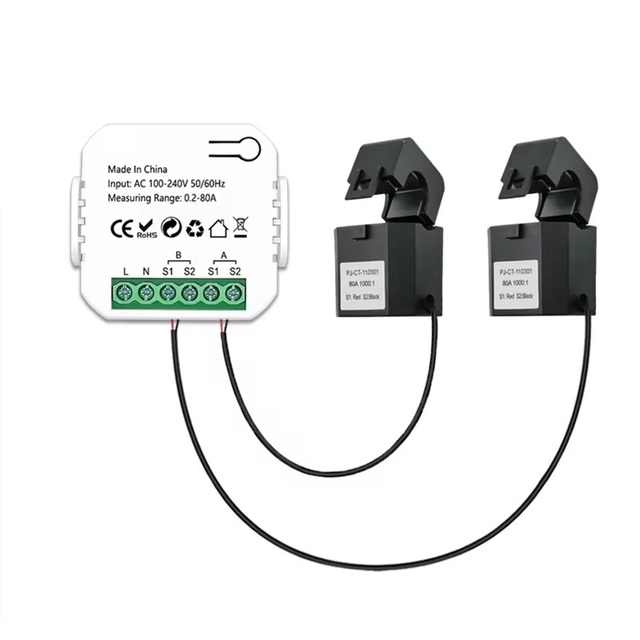 2024 Tuya Smart ZigBee Bidirectional Energy Meter 80A With Clamp App Monitor KWh Voltage Current Power Consumption 110V 240V