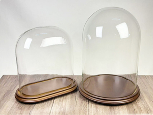 Chất lượng cao handmade kính hình bầu dục hiển thị <span class=keywords><strong>Dome</strong></span> với sồi cơ sở bằng gỗ - Product Image 3