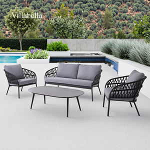 Ensemble canapé de luxe d'extérieur avec cadre en aluminium et meubles de jardin pour villa - Product Image 1