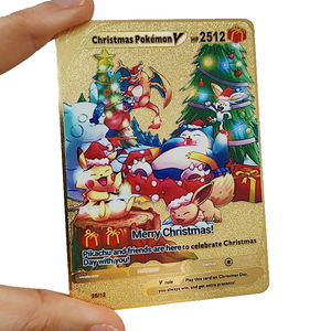 Carte de jeu Pokémon en acier inoxydable de haute qualité, personnalisée, tout style, vente en gros, or, noir, <span class=keywords><strong>Pikachu</strong></span>, Charizard, Poke Mon Card - Product Image 5