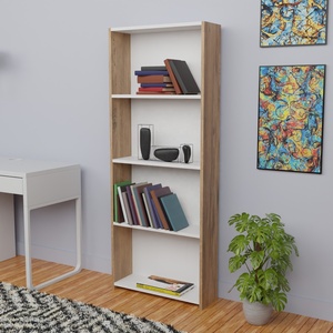 Étagère à livres moderne à 5 niveaux en aggloméré, fabriquée en Turquie, gain de place pour le salon, la chambre à coucher, la salle à manger, le bureau à domicile et la cuisine - Product Image 2