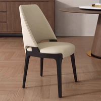 Chaises de salle à manger en bois massif et cuir, design moderne BST pour maison, appartement, restaurant