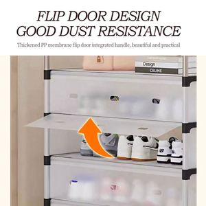 Wholesale 7-Layer Carbon Steel Dustproof Shoe Rack Detachable Storage Stand Modern Square Design for Living Room Entryway <b>Tools</b> - Product Image 4