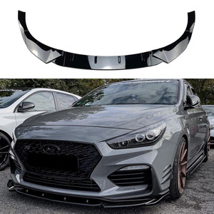 Hyundai I30N MK3 MK3.5 2017+ Front Bumper Lip Splitter Piano Black Carbon Fiber Texture PP Material - Product Image 1