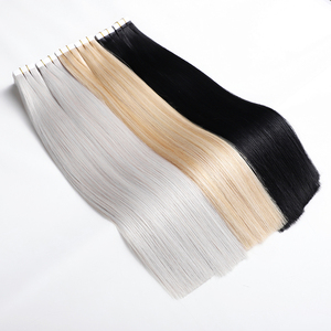 Estensioni di Capelli Umani Vergini Remy Europei Direttamente dalla Fabbrica, con Nastro Invisibile, Cuticole Allineate, Lisci e Setosi, Colore Chiaro - Product Image 6