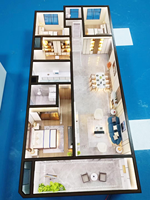 Architecture miniature moderne personnalisée Modèle de scène d'intérieur 3D Modèle réduit de bâtiment moderne en plastique pour la conception d'appartement et de villa