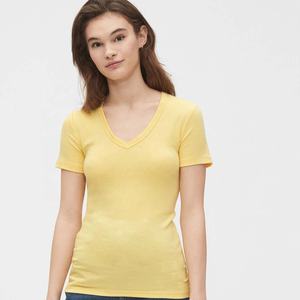 Camiseta Deportiva de Manga Corta con Cuello en V para Mujer, 100% Algodón Jersey, Impresión Digital, Logotipo Personalizado, Transpirable, Tallas S-XXL - Product Image 5