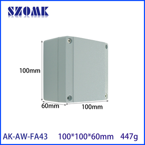 Boîtier <span class=keywords><strong>de</strong></span> <span class=keywords><strong>jonction</strong></span> étanche pour extérieur en aluminium moulé sous pression SZOMK 100x100x60mm, boîte à câbles - Product Image 3