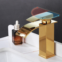 Robinet de lavabo cascade de luxe personnalisé en acier inoxydable, eau froide et chaude, avec cartouche céramique, pour salle de bain