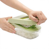 Verstelbare handmatige mandoline snijmachine 1-delig antislip fruit- en groentesnijder PP uien wortelen andere groenten julienne metaal