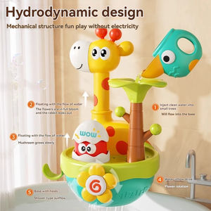 Bebek banyo oyuncak çiçek güçlü vantuz ile sulama kovası havuz küvet oyuncak zürafa karın zaman oyuncak çocuk duşu hediyeler - Product Image 2