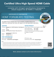 Câble HDMI 2.1 certifié ULT-unite 1m 2m 3m 8K 60Hz 4K 120Hz 48Gbps HDMI 2.1v Câble audio et vidéo ultra haute vitesse 8K HDMI