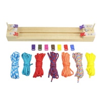 Outil de nouage de cordes en bois réglable avec pinces métalliques et graduations, accessoire de bricolage pour le camping et les voyages