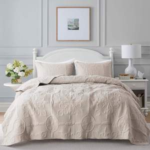 Parure de <span class=keywords><strong>lit</strong></span> matelassée en <span class=keywords><strong>satin</strong></span> de coton de haute qualité, douce, soyeuse et respirante, idéale pour l'été et l'usage quotidien dans la chambre. - Product Image 2