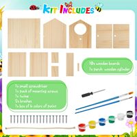 Cage à oiseaux en bois pour enfants, pour le dessin et la construction de nids, maison à oiseaux en bois, cage à oiseaux transfrontalière