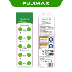 PUJIMAX แบตเตอรี่อัลคาไลน์แบบใช้แล้วทิ้ง 1.5V AG3 LR41 392 <span class=keywords><strong>LR736</strong></span> จำนวน 10 ก้อน/การ์ด สำหรับนาฬิกา เทอร์โมมิเตอร์ เครื่องคิดเลข - Product Image 1