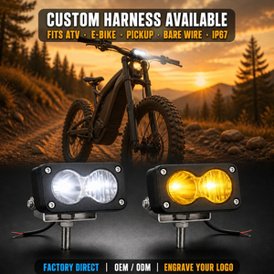 Baja Light 20W 1000LM, phare <span class=keywords><strong>de</strong></span> <span class=keywords><strong>travail</strong></span> LED universel pour moto, vélo électrique, vélo tout-terrain, lampe <span class=keywords><strong>de</strong></span> conduite auxiliaire - Product Image 1