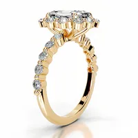 Bague en argent sterling 925 de la marque MuShan, sertie de moissanite VVS, plaquée or 18 carats, bijoux brevetés MST, idéale pour une petite amie