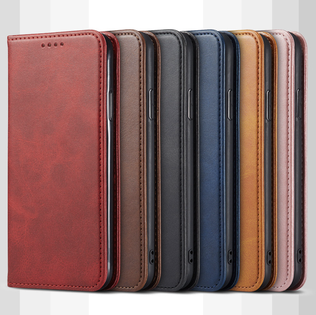 Cell Phone Cover Magnetic Flip Leather Phone Case for iPhone 17 16 Pro Max 15 14 13 12 11 X Xr Flip Leather Wallet Phone Cover