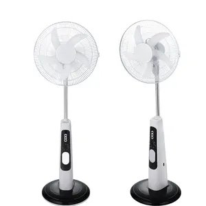 AC DC Fan 16 Inch Rechargeable Battery Fan Emergency rechargeable battery operated Mechanical White rechargeable fan with light