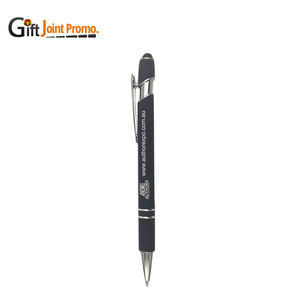 قلم كروي 2 في 1 مخصص من معدن الألومنيوم والمطاط انقر فوق شعار ليزر - Product Image 3