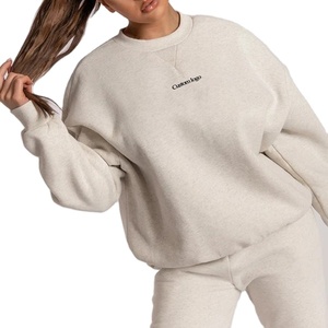 Của phụ nữ dài tay áo hàng đầu Vòng Cổ thả vai áo chui đầu quá khổ Áo sweatsuit Sweatpants thiết lập unisex oversize Hoodie - Product Image 1