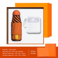 Parapluie promotionnel de luxe personnalisé 2026 et batterie externe 10000 mAh – Coffret cadeau d'entreprise pour le Nouvel An avec logo imprimé en sérigraphie
