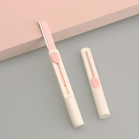 Outil de beauté multifonctionnel rétractable cylindrique, tondeuse à sourcils, tête ronde en ABS, micro-rasoir à sourcils, épilation