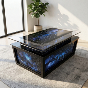 Mesa de Bar con Luz Epoxi Luminosa Multicolor Nebula, Estructura Metálica Resistente, Diseño de Estrellas, para Uso Comercial en Hoteles, Sótanos y Clubs - Product Image 5