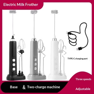 Mousseur à lait rechargeable portatif avec 3 fouets amovibles en acier inoxydable, 3 vitesses réglables, mélangeur de boissons, <span class=keywords><strong>fouet</strong></span> pour café - Product Image 5
