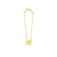Collar con Colgante de Caballo de Zirconia, Chapado en Oro, Cadena de Latón, Acero Inoxidable 316L, Sostenible, Unisex, Casual, Regalo
