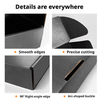 Boîte rectangulaire noire de style avion, intérieur et extérieur, en carton ondulé extra-résistant pour l'e-commerce transfrontalier