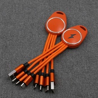 Cable de Carga 3 en 1 con Llavero y Logotipo Luminoso, Regalo Premium de Fábrica |   Gadget Promocional |   Cargador Portátil Universal