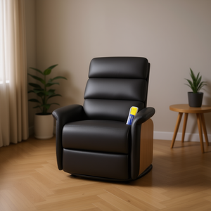 Sillón de masaje reclinable, masaje de cuerpo completo, enchufable, 110-240v, uso doméstico, cuero sintético negro - Product Image 2