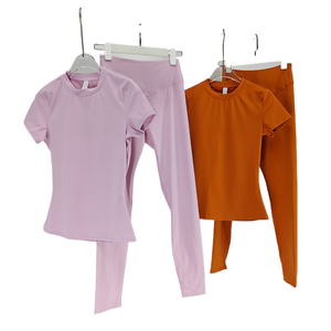 Ropa Deportiva, Leggings de <span class=keywords><strong>Yoga</strong></span>, Camiseta de Manga Corta, Conjunto de <span class=keywords><strong>Yoga</strong></span> de 2 Piezas, Ropa de Fitness para Mujer, Ropa de <span class=keywords><strong>Yoga</strong></span>, Conjuntos de Gimnasio y Fitness - Product Image 5