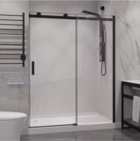 Porte de douche étanche, durable, en verre coulissant chromé, design sans cadre, verre trempé de sécurité pour usage intensif, hôtel, spa