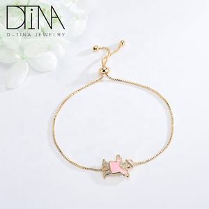 Bracelet ajustable en or 18 carats pour petite fille, modèle tendance - Product Image 4