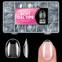 360 faux ongles ultra fins semi-transparents de qualité salon, sans trace, ultra courts, à presser, extensions d'ongles en gel sans démarcation